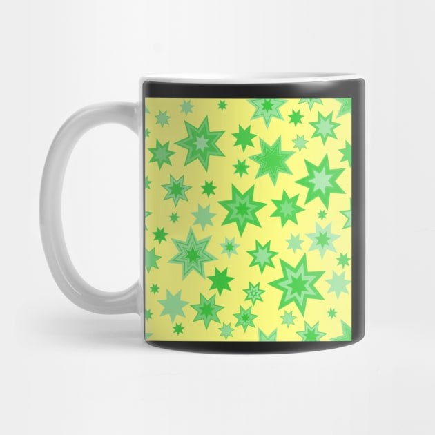 Green Stars on Yellow Repeat 5748 by ArtticArlo